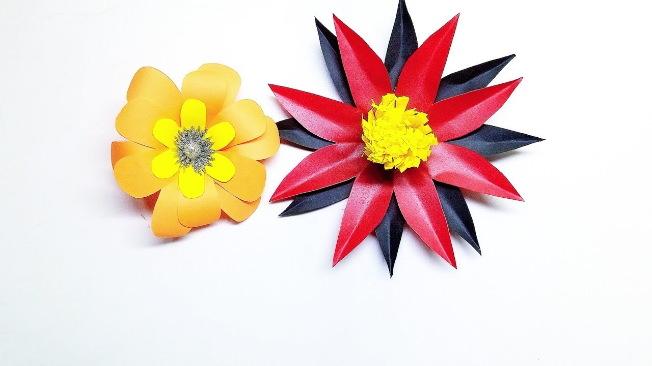 2 Top easy paper flower DIY paper craft for kids paper room decor