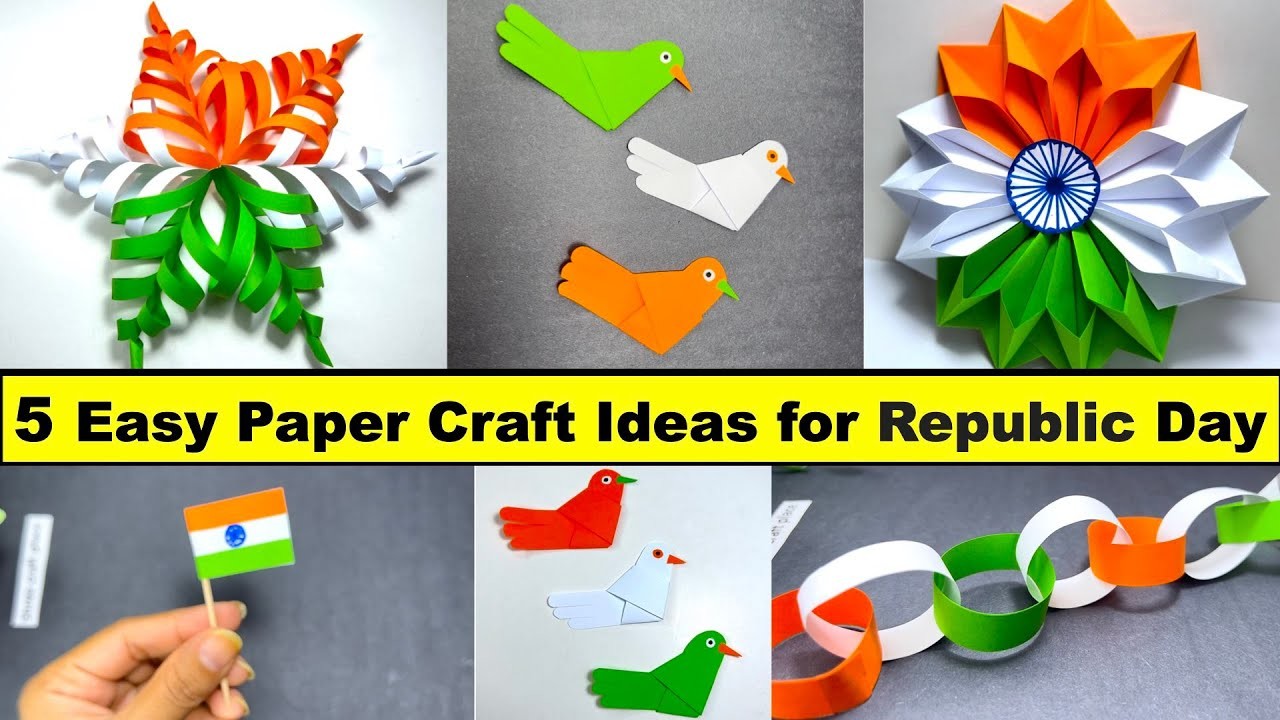 5 Republic Day Craft ????????| Easy Tricolour Paper Craft.Indian Independence Day Craft.Shree Craft Place