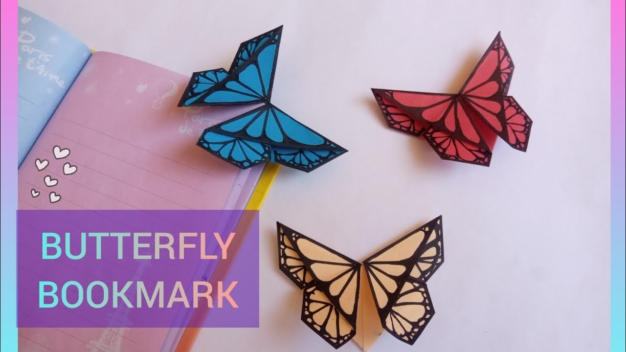 Butterfly Bookmark. origami bookmark. origami paper craft. bookmark ideas. how to make bookmark