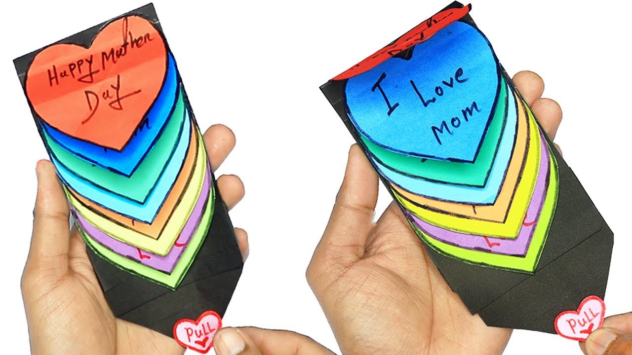 DIY - Beautiful Happy Mother's Day Card | DIY Rainbow Water Fall Greeting Card | Handmade Cards
