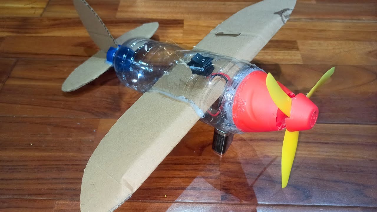 DIY Flying Airplane Using Plastic Bottle and Cardboard | Daily-DIY Crafts Toy Projects