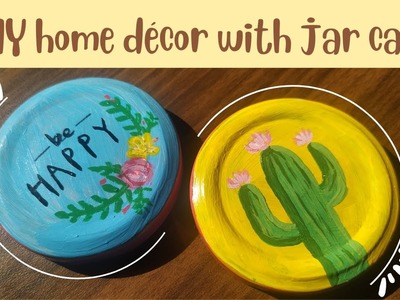DIY home decor | jar cap painting