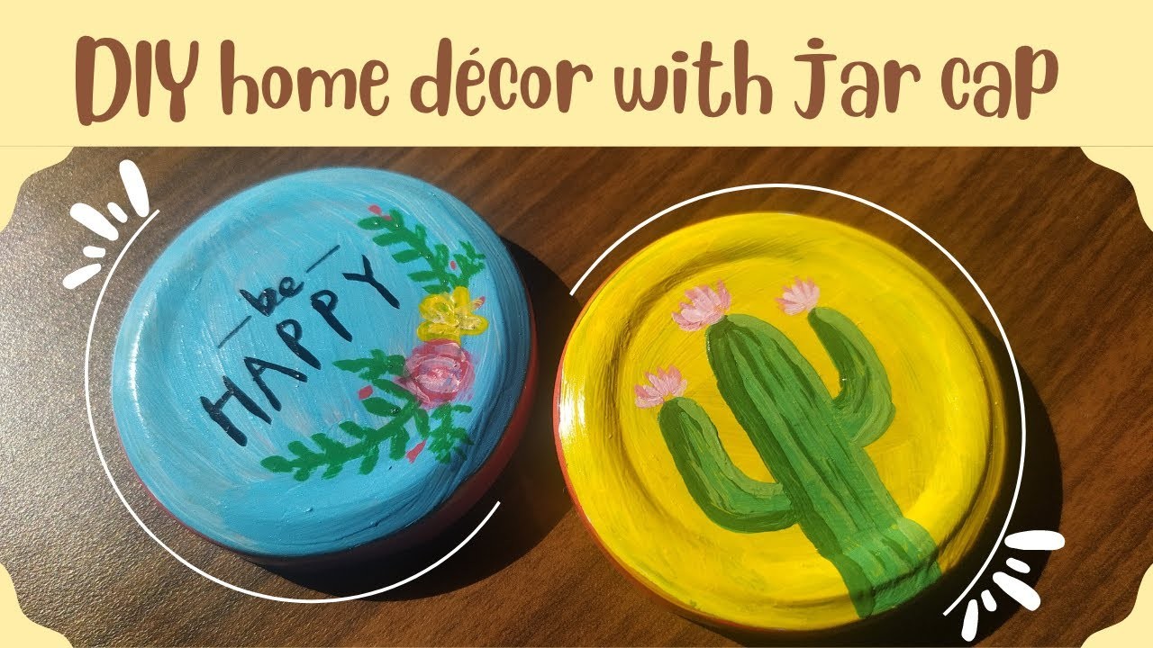 DIY home decor | jar cap painting