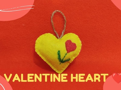 Felt heart for valentine day - easy felt diy crafts