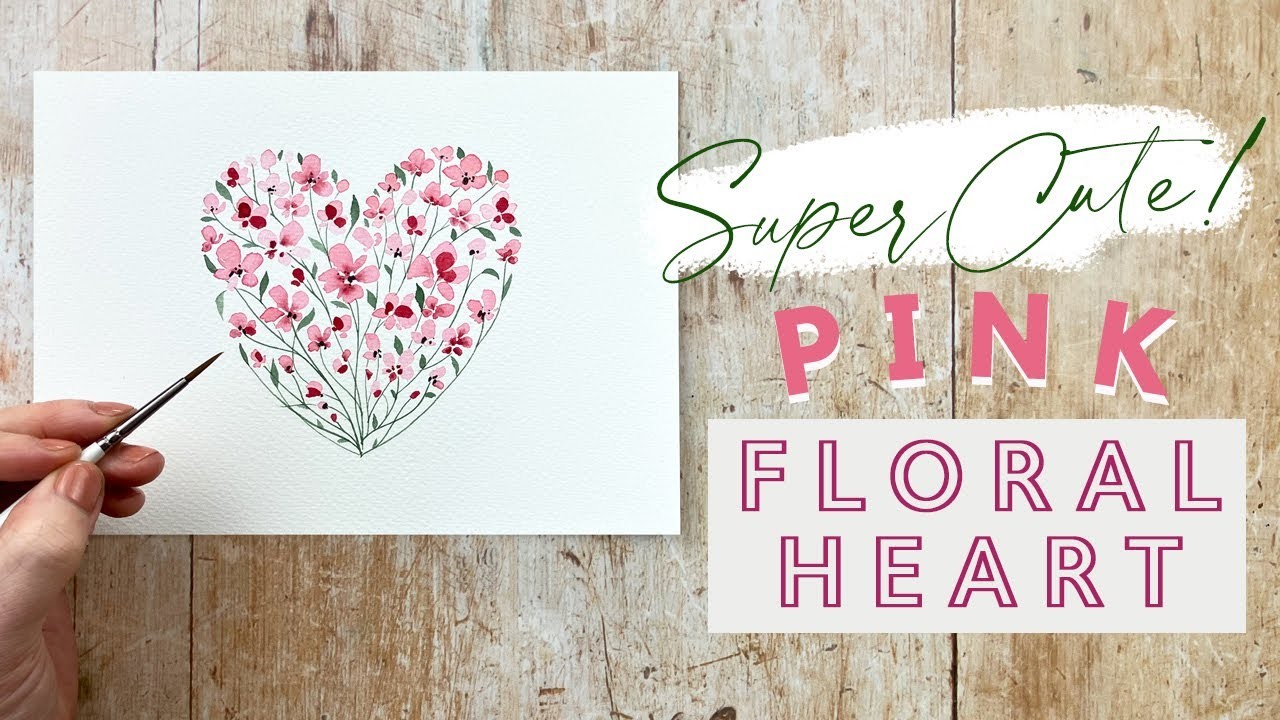 How to Paint a Pink Watercolour Floral Heart with this Easy Step by Step Tutorial