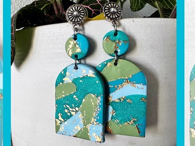 Make these Stunning Gold Foil Clay Arc Earrings with Craft Warehouse