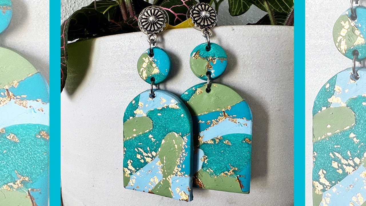 Make these Stunning Gold Foil Clay Arc Earrings with Craft Warehouse