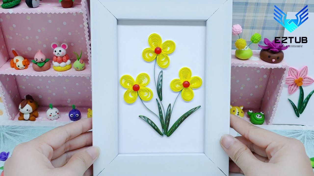 Making Bright Yellow Butterfly Petals with Quilling | Tips Create My Own Paper Small Flower Garden