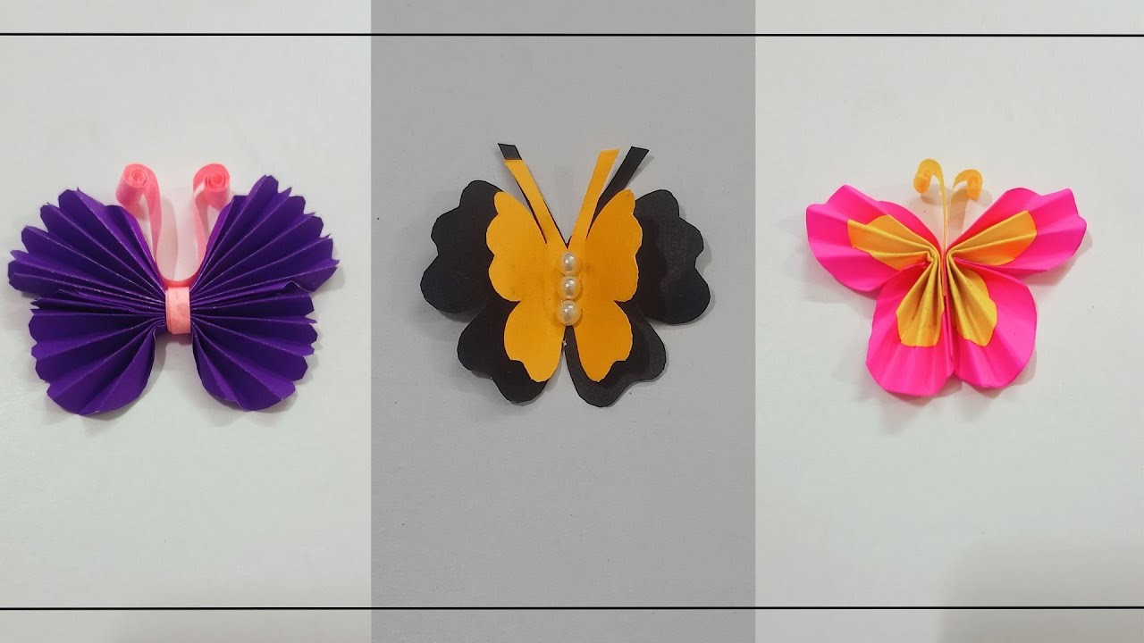 Paper butterfly. 3 easy paper butterfly.butterfly paper craft