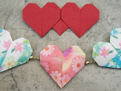 Paper Origami Heart (single & double) for a cute garland, bookmark, or just for decoration????