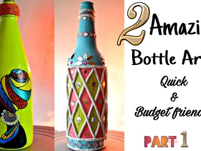 Super Easy Yet Very Beautiful Bottle Art For Beginners| DIY Home Decor Ideas|Bottle Painting Design