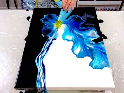 # 532 - SATISFYING Acrylic Blow Out with Gorgeous Blues!  Create Beautiful Art in Minutes!