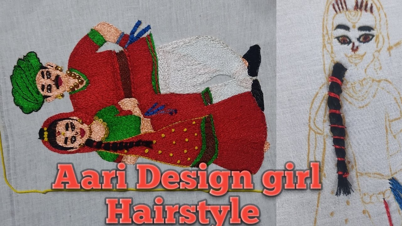 Aari work Tutorials for Beginners ???? Girl Hairstyle Design in Telugu. online class-20