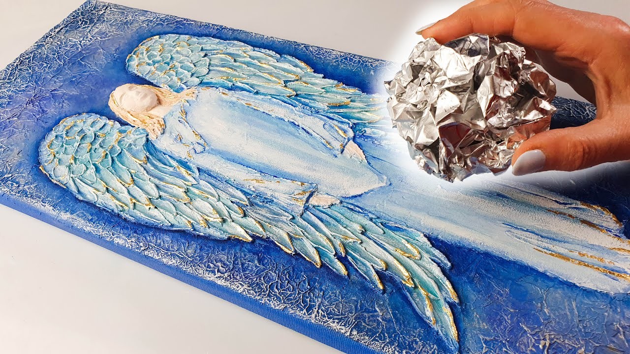 ALUMINIUM Foil Angel - Homemade Materials. Easy 3D TEXTURE! | AB Creative Tutorial