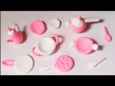 Amazing technique make polymer clay kitchen set | clay mini kitchen set