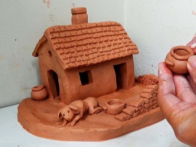 Amazing Technology Building A Tiny Hut - Miniature Clay House