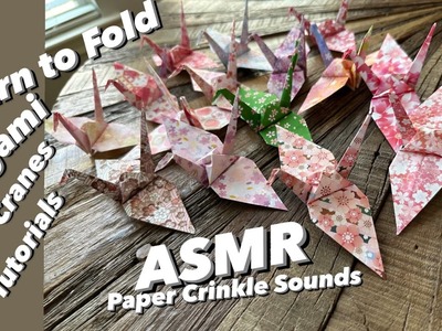 Asmr Origami - Learn How to Fold Paper Cranes (no talking) multi demonstrations