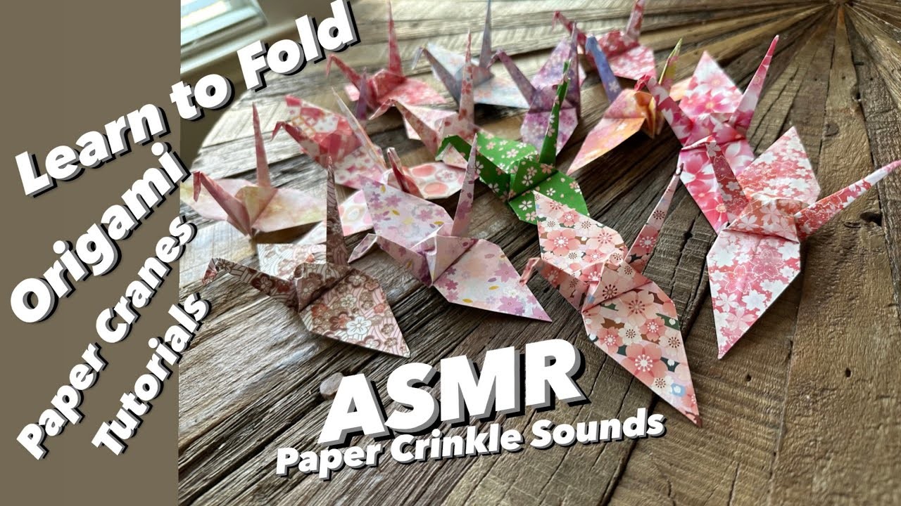 Asmr Origami - Learn How to Fold Paper Cranes (no talking) multi demonstrations