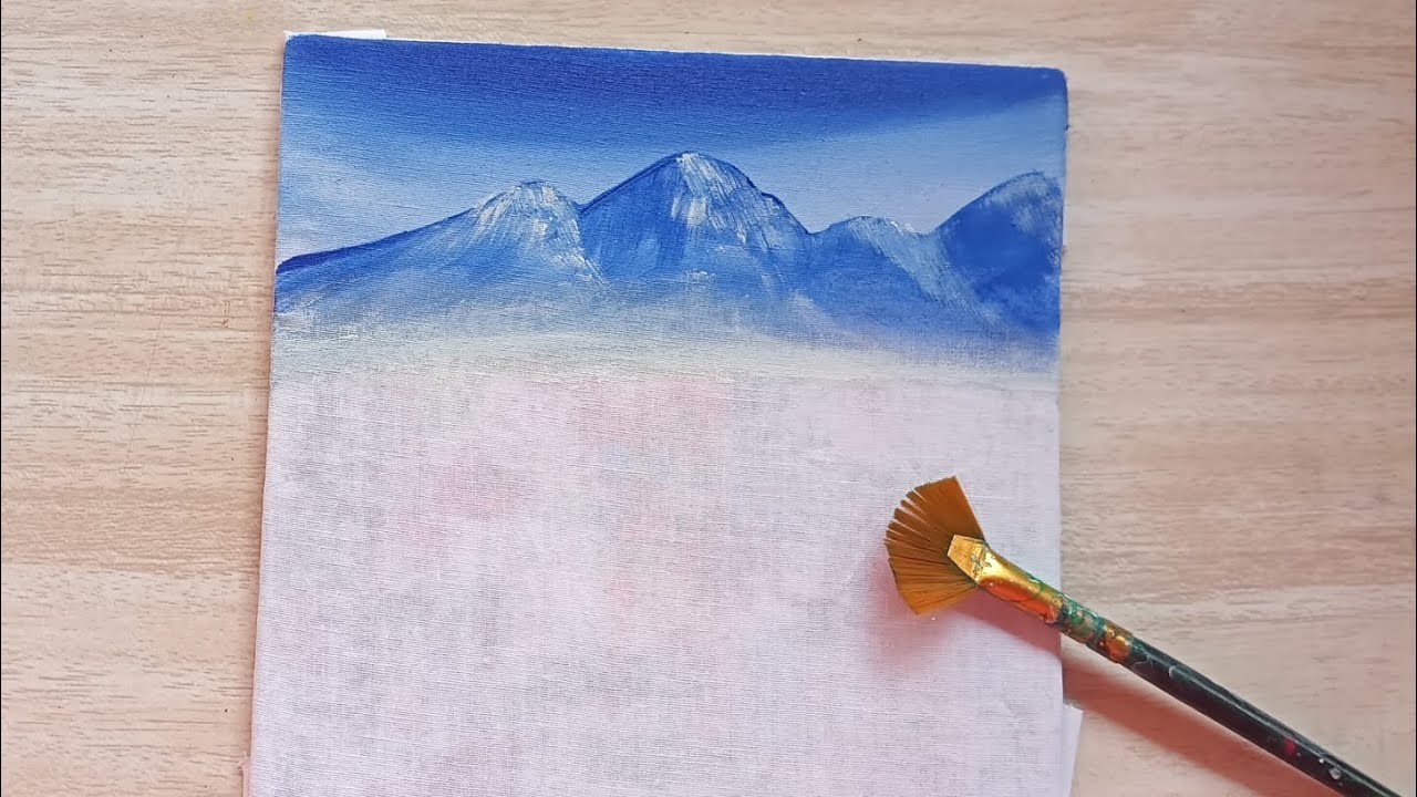 Calm lake painting। acrylic painting for beginners। step by step tutorials