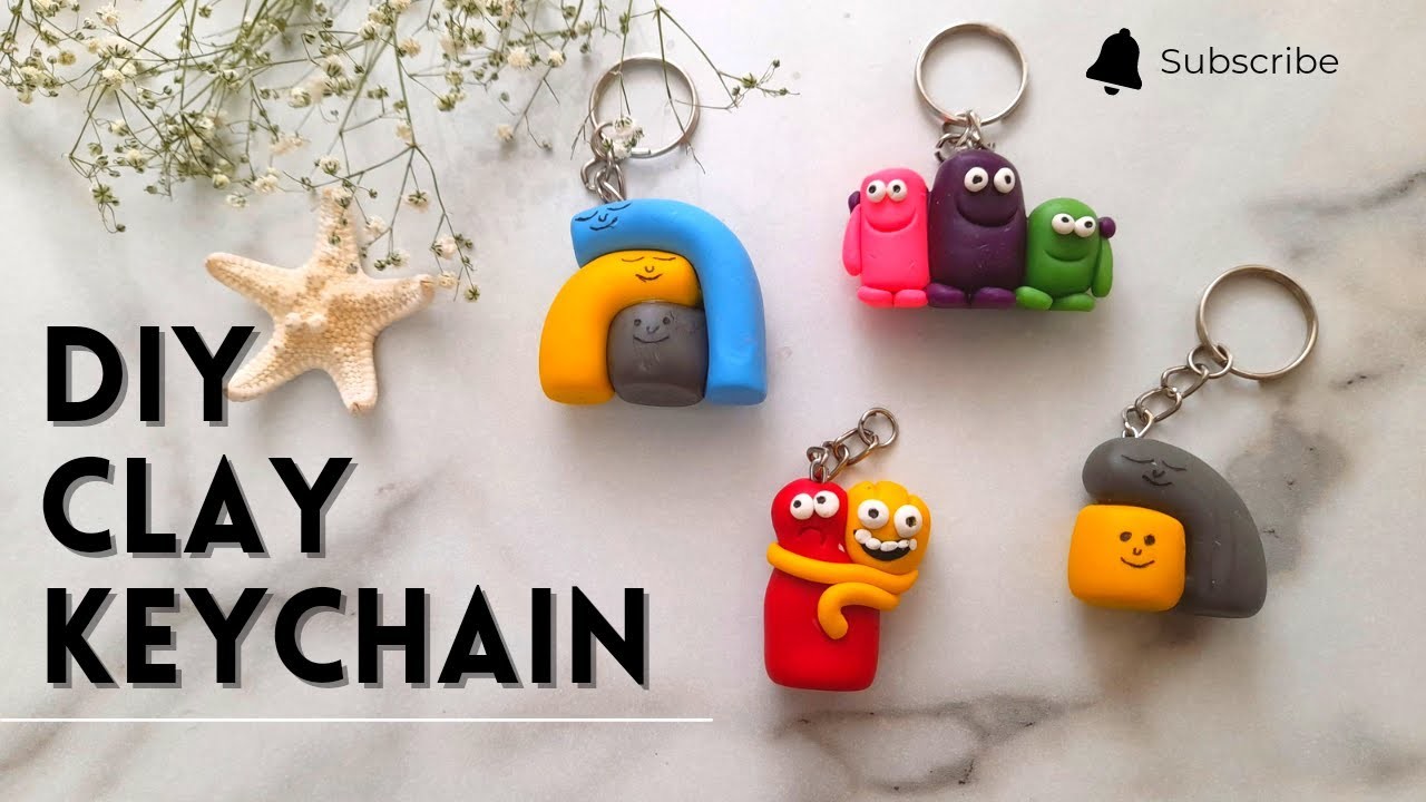 Clay Keychains: Romantic and Funny clay keychains | Air dry clay | Clay ideas