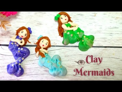 Clay mermaids.Air dry clay crafts.Cold porcelain clay art