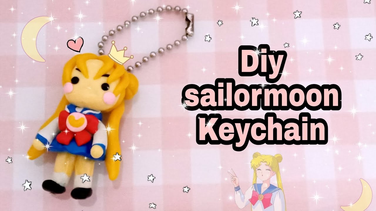 D.i.y sailormoon keychain | polymer clay tutorial
