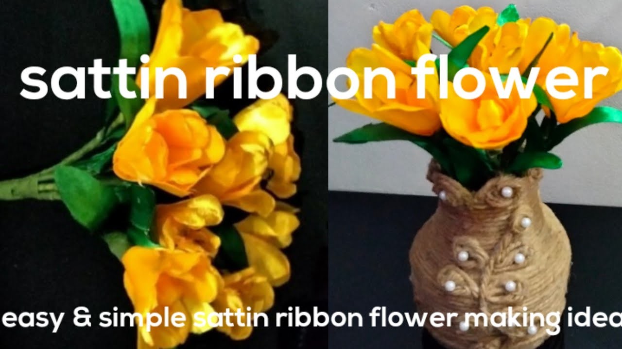 DIY l How To Make Easy Sattin Ribbon Flowers l  #flower making # sattin ribbon flowers