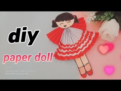 Diy paper doll l easy craft l origami doll l diy hacks #homedecor #art #artistic