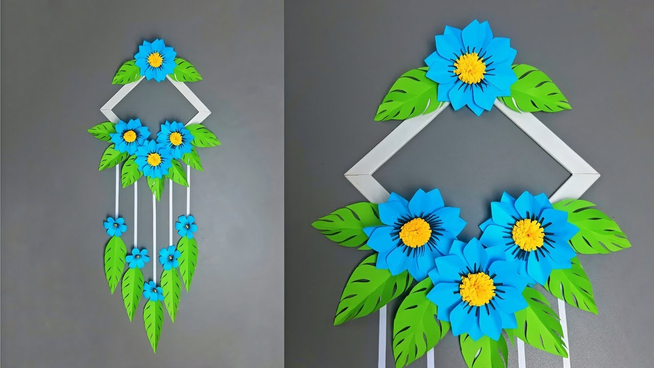 Easy and quick beautiful flower wall hanging | DIY wall decoration