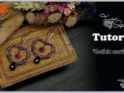 Gothic heart earrings - wire wrapping tutorial
