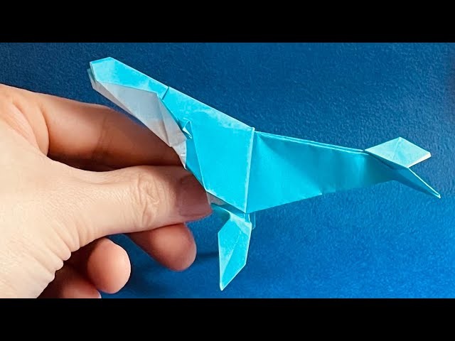 How make an easy origami whale, step by step tutorial