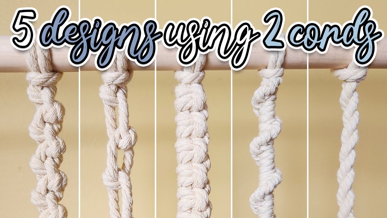 How to Make 5 Macrame Knots using 2 Cords | Beginner Macrame Tutorial