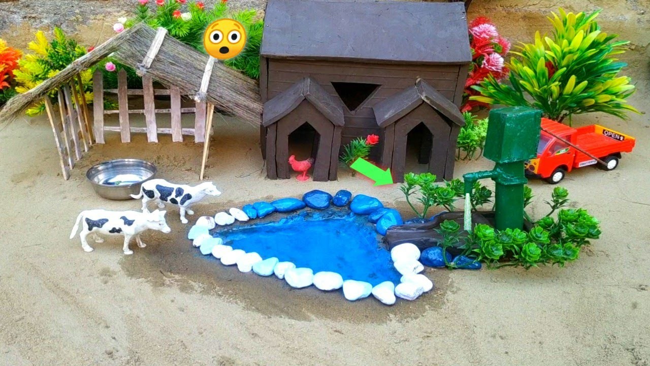 How to make a clay house with pool | clay house #clayhouse @amazingclayideas70