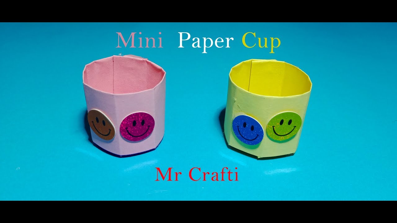 How to make a Paper Cup: The easiest DIY Mini Cup ever! | Mr Crafti