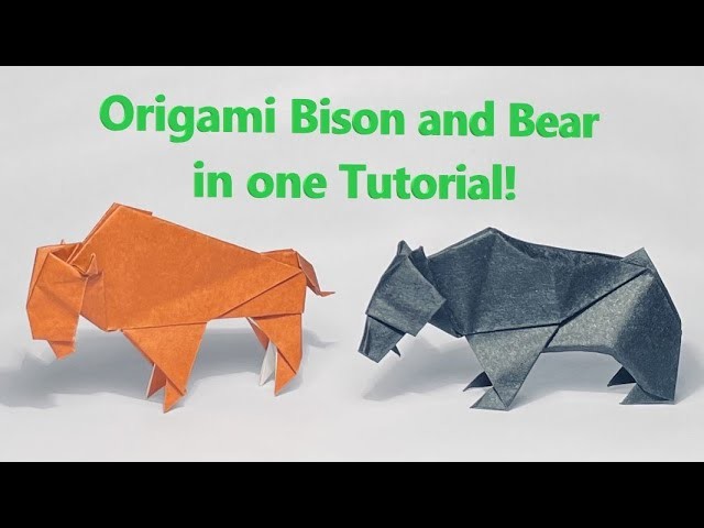 How to make an easy Origami Bison and Bear, step by step tutorial