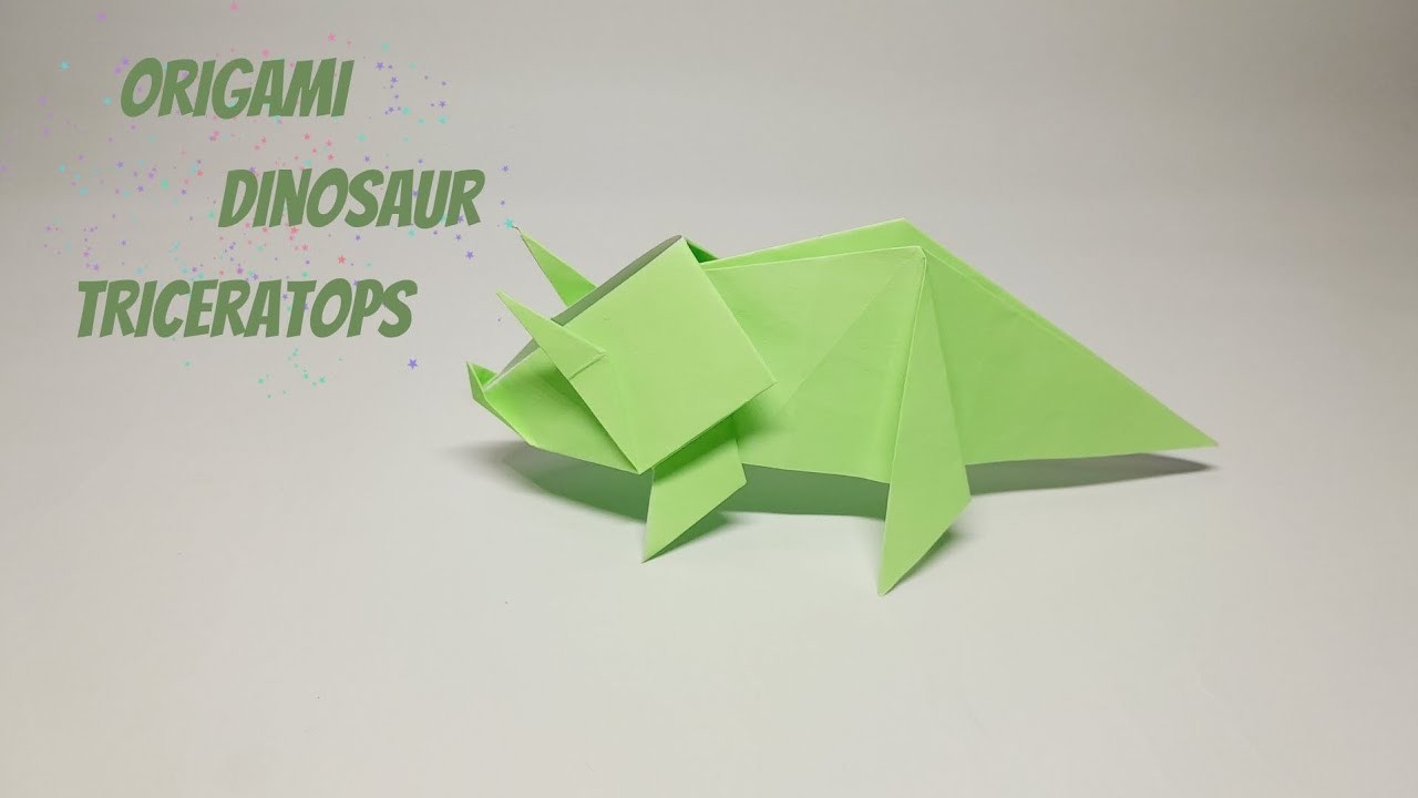 How To Make An Easy Origami Dinosaur Triceratops Origami Dinosaurus