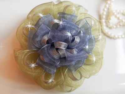 How to Make an Organza Flower, DIY kanzashi hair bow
