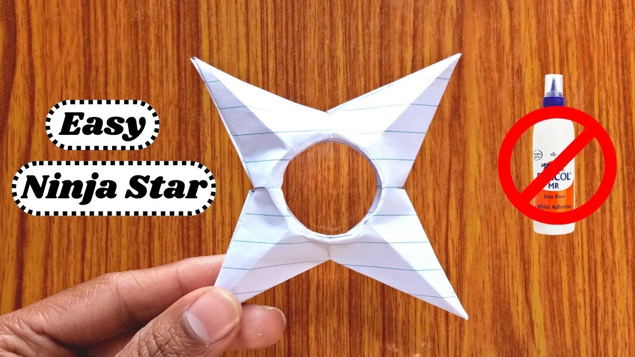 How to make Ninja Star | Origami - Paper Ninja Star Without Glue | ninja star easy, DIY Ninja Star 3