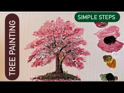 How to paint a tree in acrylic lesson-10. acrylic painting tutorials easy steps for beginners