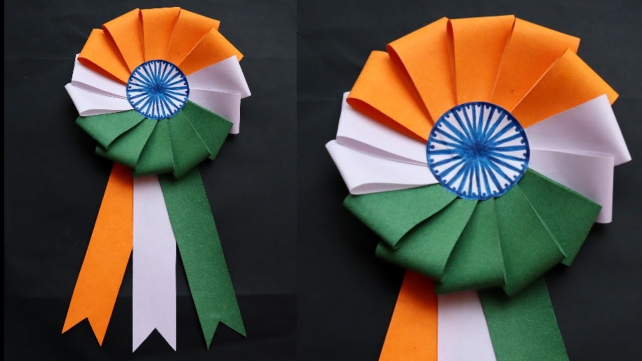 Indian Tricolor Badge making.Tricolor Badge for 26th January.Republic Day Crafts #tricolorbadge