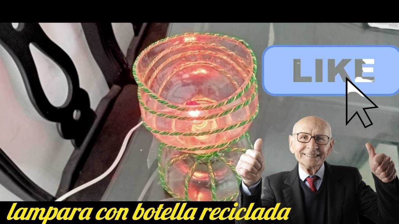 Lampara con  botella  reciclada.Lamp with recycled bottLe#diy#manualidades