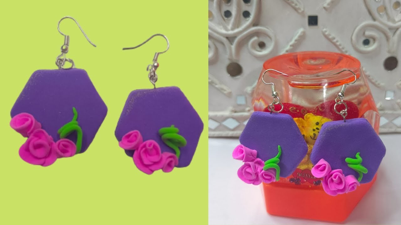 Made My Own Earrings ???? | First Time EVER DIY Clay Earrings! ????Soft clay art #earrings #clay #softclay