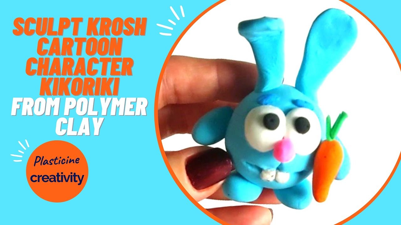 Making Bunny Krosh cartoon character Kikoriki with polymer Clay