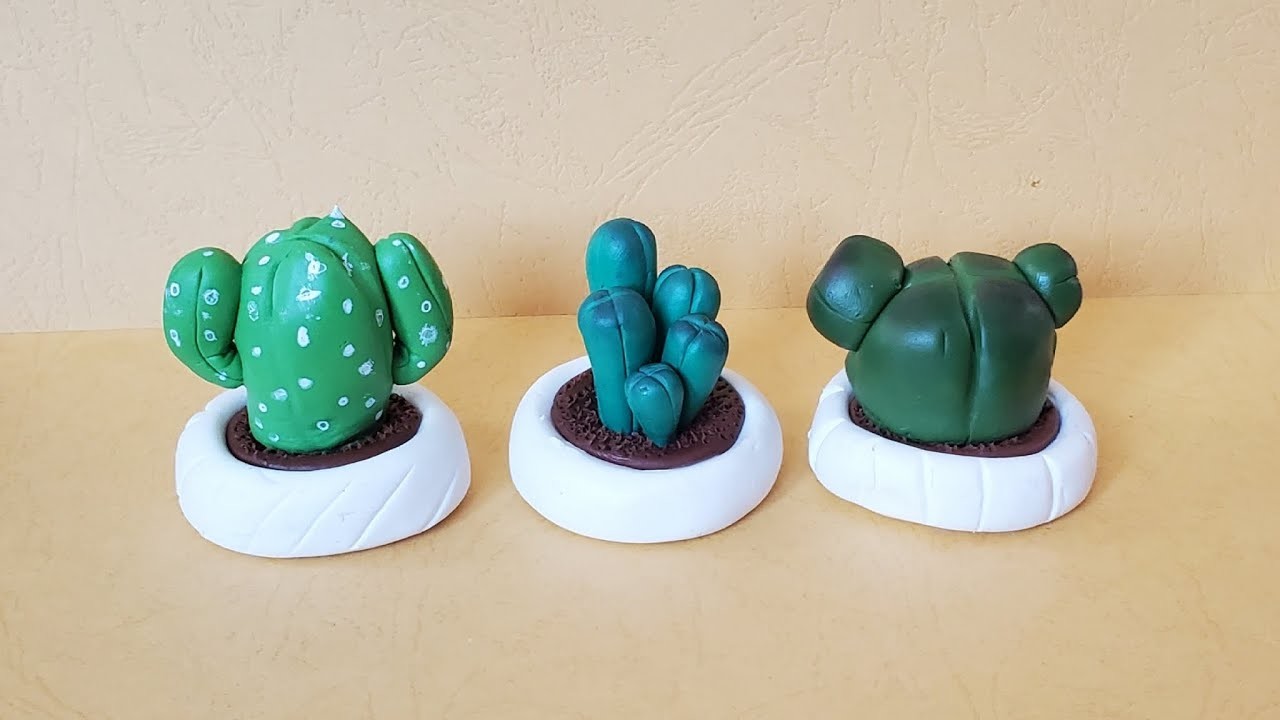 Making cactus with polymer clay | cactus with polymer clay | Polymer clay tutorial | clay art | DIY|
