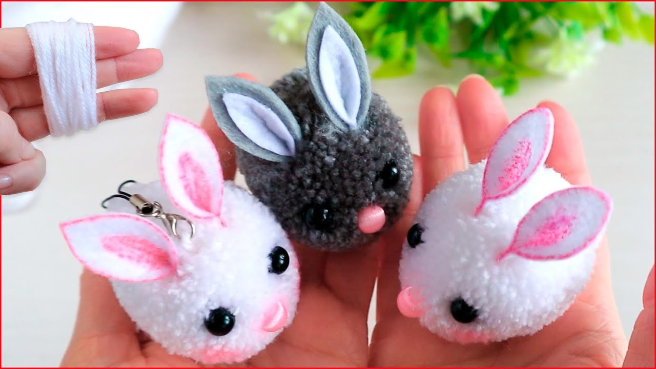 ????????Маленький Зайчик из пряжи - ЛЕГКО! ???? Pom Pom Bunny Making