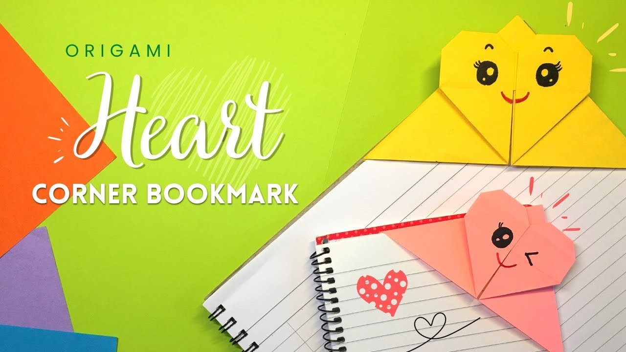Origami Heart Corner Bookmark | Easy DIY Bookmark #origami #diybookmark #papercraft
