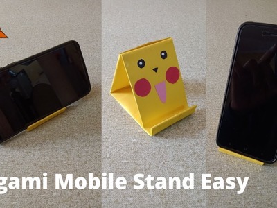 Origami Mobile Stand | Smartphone holder from paper (Pikachu design)