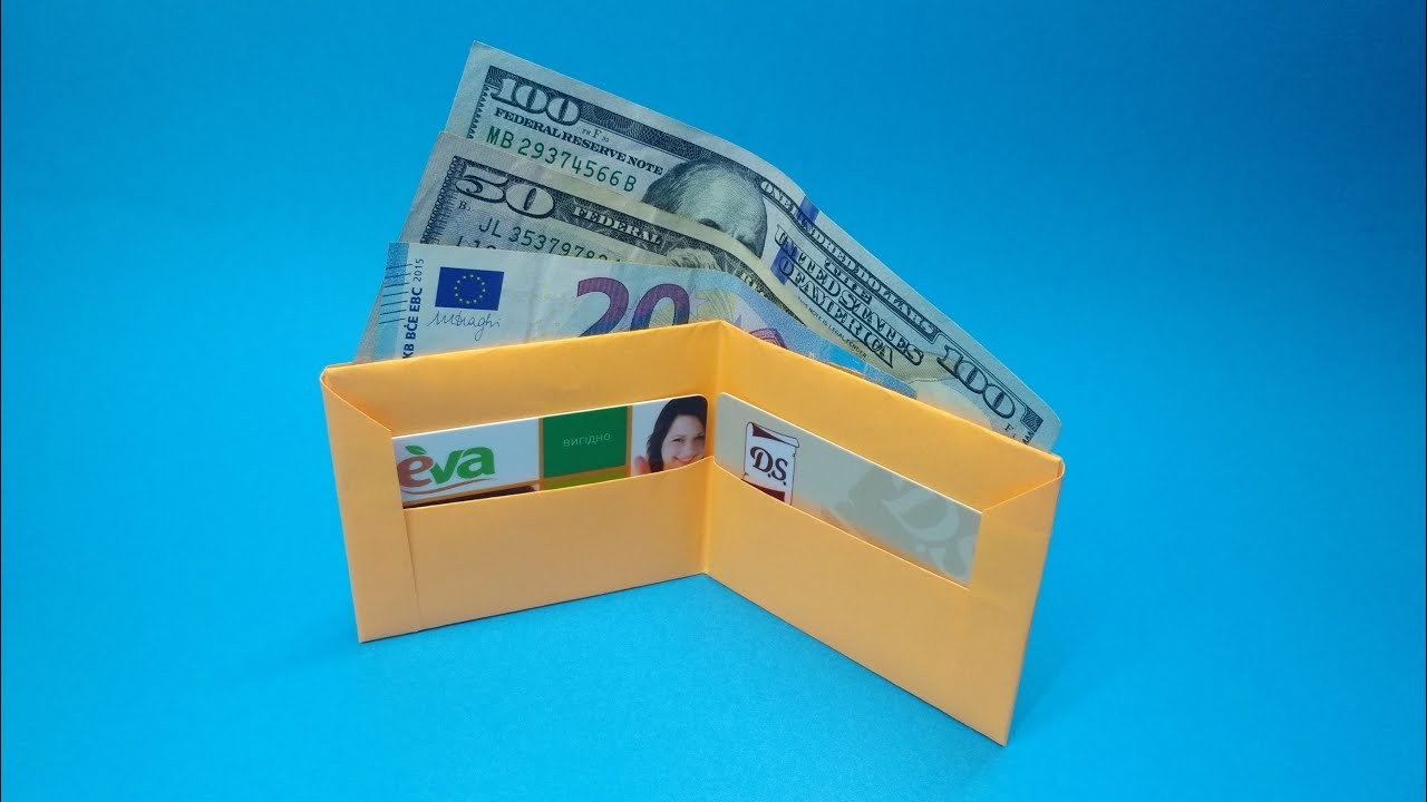 Origami Wallet for MONEY. How to make a Wallet with paper.