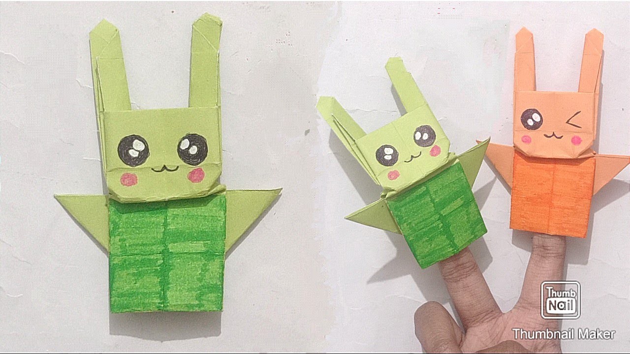 PAPER FINGER PUPPET | origami paper toy | diy easy finger puppet | kids crafts