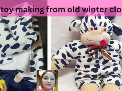 Soft toy making from old Sweater.DIY soft toy.cow making